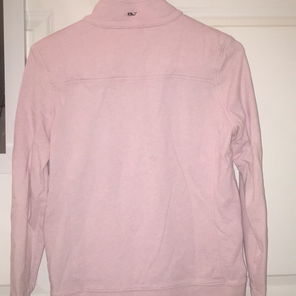 Light pink Vineyard Vines quarter zip pullover - Picture 3 of 4